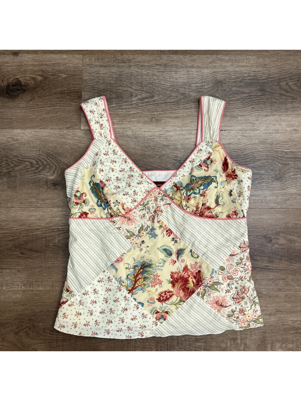 Jones Wear Jeans Womens Multicolor Floral V-Neck Sleeveless Cotton Camisole 10